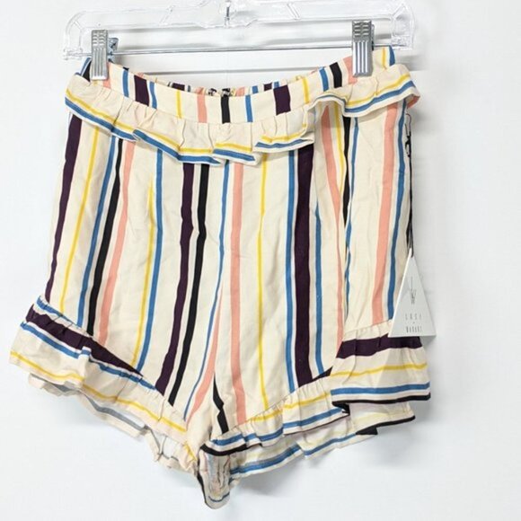 Lost + Wander ivory stripe ruffle corey shorts - Picture 4 of 12